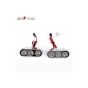 Allextreme EX3LSL2 3 LED Flash Strobe Lamp Police Emergency Warning Light for Motorcycle Cars and Bike (9W, Red & Blue, Set of 2)