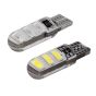 Allextreme EXT10W2 3W T10 LED Parking Light 6 SMD Universal Multipurpose Super Bright Interior License Plate Dome Indicator Lamp Bulb for Car and Motorcycle (White, 2 PCS)
