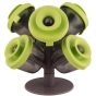 AllExtreme Tree Shaped Box Container with Silicone Lid Pop Up Spice Rack Stand Condiments Organiser Translucent Body 6 Pcs Set (Green)