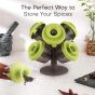 AllExtreme Tree Shaped Box Container with Silicone Lid Pop Up Spice Rack Stand Condiments Organiser Translucent Body 6 Pcs Set (Green)
