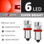 Allextreme BA9S LED Parking Light Super Bright 6 SMD Interior Pilot License Plate Dome Indicator Lamp Bulb for Car Bike and Motorcycle (Red)