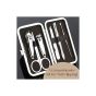 AllExtreme 6 pcs Stainless Steel Nail Clipper Set Manicure Pedicure Set Grooming Kit with PU Leather Case for Tools