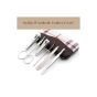 AllExtreme 6 pcs Stainless Steel Nail Clipper Set Manicure Pedicure Set Grooming Kit with PU Leather Case for Tools