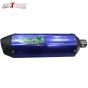 Allextreme EX51SLB 38-51Mm Stainless Steel Triangle Pipe Exhaust Muffler Silencer System with Db Killer Compatible for Modified Scooter (Blue)