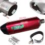 Allextreme 370Mm Motorcycle Exhaust Muffler Triangle Pipe Stainless Steel Silencer System With Db Killer Modified Scooter Diameter 38-51Mm - Red