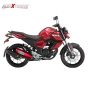 Allextreme 370Mm Motorcycle Exhaust Muffler Triangle Pipe Stainless Steel Silencer System With Db Killer Modified Scooter Diameter 38-51Mm - Red