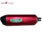 Allextreme 370Mm Motorcycle Exhaust Muffler Triangle Pipe Stainless Steel Silencer System With Db Killer Modified Scooter Diameter 38-51Mm - Red