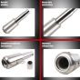 AllExtreme EXLGE51 51mm Inlet Long Launcher Grenade Shape Exhaust Pipe Muffler Silencer Compatible for Scooter Motorbike Dirt Bike ATV Quad Bike (Silver)
