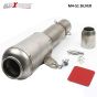 AllExtreme EXLGE51 51mm Inlet Long Launcher Grenade Shape Exhaust Pipe Muffler Silencer Compatible for Scooter Motorbike Dirt Bike ATV Quad Bike (Silver)