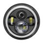 Allextreme EX7IFH1 7 Inch Round LED Headlight with Halo Angle Eyes & Hi/Low Beam Headlamp for Jeep Wrangler Harley Davidson (Pack of 1)
