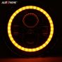 Allextreme EX7IFH1 7 Inch Round LED Headlight with Halo Angle Eyes & Hi/Low Beam Headlamp for Jeep Wrangler Harley Davidson (Pack of 1)