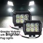 Allextreme 18 Watt 6 LED CREE Fog Light Drl Lamp with On Off Button Switch for All Motorcycles, Atv, Boats & Cars (White)