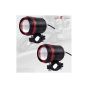 Allextreme EXU3R2P U3 CREE LED Fog Light Universal Waterproof Headlamp with Mounting Brackets for Motorcycle and Cars (9W, White & Red Light, 2 PCS)
