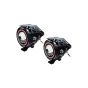 AllExtreme EXU7FRS2 Rainbow Style Hybrid U7 Foglight Waterproof Driving Spotlight with Red Angel Eye for Cars, Bikes, Trucks and Motorcycle (15W, Red & White Light, 2 PCS)