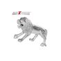 AllExtreme EXLMEL1 Universal Motorcycle Styling Lion Model Silver Plated Metal Mudguard Front Hood Bonnet Emblem for Bikes and Cars (Chrome, 1 Pc)