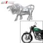 AllExtreme EXBFMC1 Bull Style Bike Styling Front Mudguard Ornament Sign Emblem Logo with Chrome Finishing for Motorcycles & Bikes (Chrome, 1 PC)