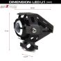 AllExtreme EXU5MW2 U5 Mini CREE LED Fog Light Work Lamp with Hi/Low, Flashing Beam for Cars ATV SUV Truck and Motorcycles (10W, White Light, 2 PCS)