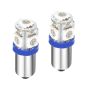 Allextreme EXBA9SB1 BA9S LED Parking Light Super Bright 5 SMD Car Interior License Plate Wedge Dome Trunk Dashboard Bulb for Car Bike and Motorcycle (2W, Blue, 2 PCS)