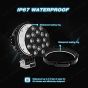 Allextreme EX7M2B2 7 Inch Round Led Fog Light Universal 17 LED Off Road Driving Roof Lamp for Jeep Bikes and Cars (51W, White Light, 2 PCS)
