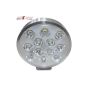 Allextreme EX12FS1 12 LED Round Fog Light Off-Road Driving Spot Lamp for Motorcycle SUV Jeep Car Truck (24W, White Light, 1 PC)