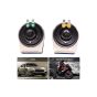 AllExtreme EXASHM2 Super Loud Air Siren 12V 510Hz Waterproof Horn Kit with 22 Magic Sounds 115DB Speaker for Cars, Truck, Train, Boat & Bike (2 PCS, Multicolour)