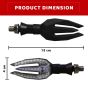 Allextreme EXTMI2P Trident Shape LED Side Indicator Light Front Rear Universal Fit Turn Signal Lamp for Bikes and Motorcycles (Blue & White, 2 PCS)