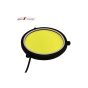Allextreme EXRDL2P 72mm Round COB LED Switchback Daytime Running Light Compatible with All Cars (Set of 2) (Yellow)