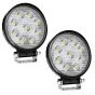 Allextreme EX4RNF2 9 LED Round Fog Light 4 Inch Waterproof Flood Lamp with Mounting Brackets for Motorcycle and Cars (27W, White Light, 2PCS)