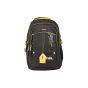 Allextreme 15.6" Water Proof Lightweight Backpack Laptop Tablet Nylon Bag for Men and Women (Black & Yellow)