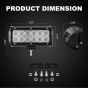 Allextreme EX12F7W2 12 LED Fog Light Bar 7.5 Inch Waterproof Worklight for Bikes Motorcycles and Cars (36W, White Light, 2 PCS)
