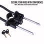 AllExtreme EXM2ULK Heavy-Duty Lancer Bike Lock Front Wheel Shocker Anti-Theft Safety with Mounting Bracket for Motorcycles Dirt Bikes Mountain Biking (Black)