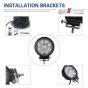 Allextreme 9 LED Round Fog Light 4 Inch Waterproof Flood Lamp with Mounting Brackets for Motorcycle & Cars (Pack of 2)