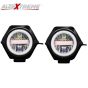 Allextreme EXU23F2 30W U23 Auxiliary Fog Lamp Waterproof Driving Spot LED Lights with Blue Demon & Red Angel Eyes for Bikes Cars Trucks ATVs SUVs Jeeps Boats (Multicolor, 2 PCS)