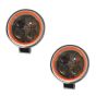 Allextreme EX4LD2O 4 LED Fog Light for Motorcycle Jeep Truck Boat and Cars - Spot Beam & Waterproof Pod Driving with Orange Outer Ring (20W, White Light & 2 PCS)