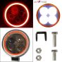 Allextreme EX4LD2O 4 LED Fog Light for Motorcycle Jeep Truck Boat and Cars - Spot Beam & Waterproof Pod Driving with Orange Outer Ring (20W, White Light & 2 PCS)