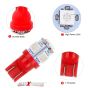 Allextreme EXT10RD2 LED Parking Light Super Bright 5 SMD Car Interior License Plate Wedge Dome Trunk Dashboard Bulb for Car Bike and Motorcycle (0.6W, Red, 2 PCS)