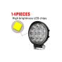 Allextreme EX14HW2 14 LED Round Fog Light Heavy Duty Off Road Driving CREE LED Work Light for All Bikes and Cars (42W, White Light, 2 PCS)