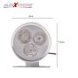 Allextreme EX3LLR2 3 LED Round Multicolor Strobe LED Light Police Warning Flash Lamp for Bike, Car, Motorcycle, and SUV (5W, Red, 2 PCS)