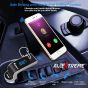 AllExtreme EXCARG7 Wireless in-Car Hand Free Call/Stereo Music Player Bluetooth FM Transmitter with USB Car Mobile Charger for All Android Smartphone & Other Devices (Silver)