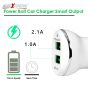 AllExtreme 3.1A Dual USB Port High Speed Travel Smart Car Charger for All Android and iPhone Devices (White)
