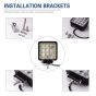 Allextreme EX4ISF2 4 Inch 16 LED Fog Light Square Pod Waterproof Flood Driving Lamp for Car, Off Road Truck, ATV and UTV (48W, White, 2 PCS, 6 Months Warranty)