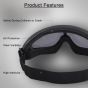 Allextreme EXGRM1P Unisex Ski Snow Goggles with Windproof, Dustproof, UV Protection & Anti-Glare Lens for Riding and Skiing (Dark Matte Black)