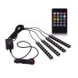 AllExtreme EX9LRC4 9 LED Multicolour Music Car Interior Under Dash Strip Lighting Kit with Sound Active Function, Car Charger and Wireless IR Remote (6W)