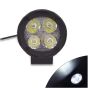 Allextreme EX4F3I1 4 LED Round Fog Light Waterproof 3 inches Lamp with Mounting Stand for Motorcycle and Cars (12W, White Light, 1 PC)