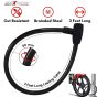 AllExtreme EXBHCL1 Heavy Duty Stainless Steel Helmet Lock Anti-Theft Luggage Secure Chain Lock Device with 2 Keys (Black)