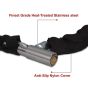 AllExtreme EXBHCL1 Heavy Duty Stainless Steel Helmet Lock Anti-Theft Luggage Secure Chain Lock Device with 2 Keys (Black)