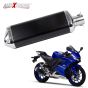 AllExtreme EXSMSB1 1.5-2'' Exhaust Muffler Silencer Universal Stainless Steel Inlet with Removable DB Killer for Street Sports Bikes, Motorcycles and Scooters- Black