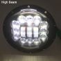 Allextreme EX7ILH1 7 Inch Round LED Headlight with DRL White Halo Angle Eyes & Hi/Low Beam Yellow Turn Signal Lamp for Jeep Harley Davidson (75W, 2 PCS)