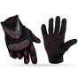 Allextreme EXMC10 Unisex Anti-Slip Polyster Full Finger Gloves with Microfiber Cleaning Towel for Weight Lifting, Riding, Fitness & Outdoor Acivity (Red & Black, XL)