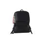Allextreme AE-54GH BuBilian Unisex PU Leather Korean Style Canvas Backpack with 2 Key Rings (Black, AE-54GH)
